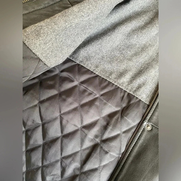 Vintage Gap Leather Jacket Women’s XS Black Wool Lined Y2K 2000 - Picture 6 of 9